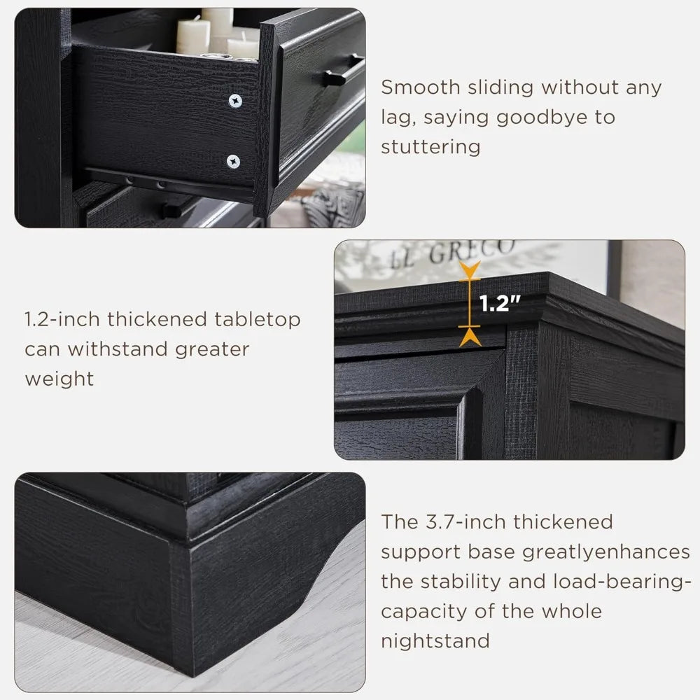 5 Drawer 46" Tall Wood Farmhouse Dresser Chests