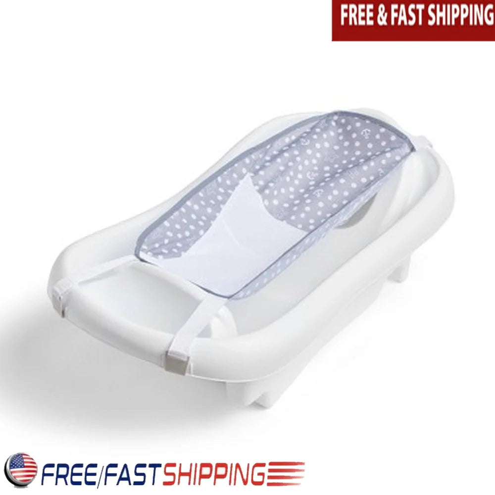 Newborn to Toddler Bath Tub with Sling Ergonomic Design Infant Support Mesh Sling Anti-Slip Pads Easy Clean