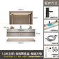 Modern Floating Vanity Bathroom Slate Integrated Basin Wall Mounted Bathroom Storage Cabinet Single Set Bathroom Vanity Sink Set