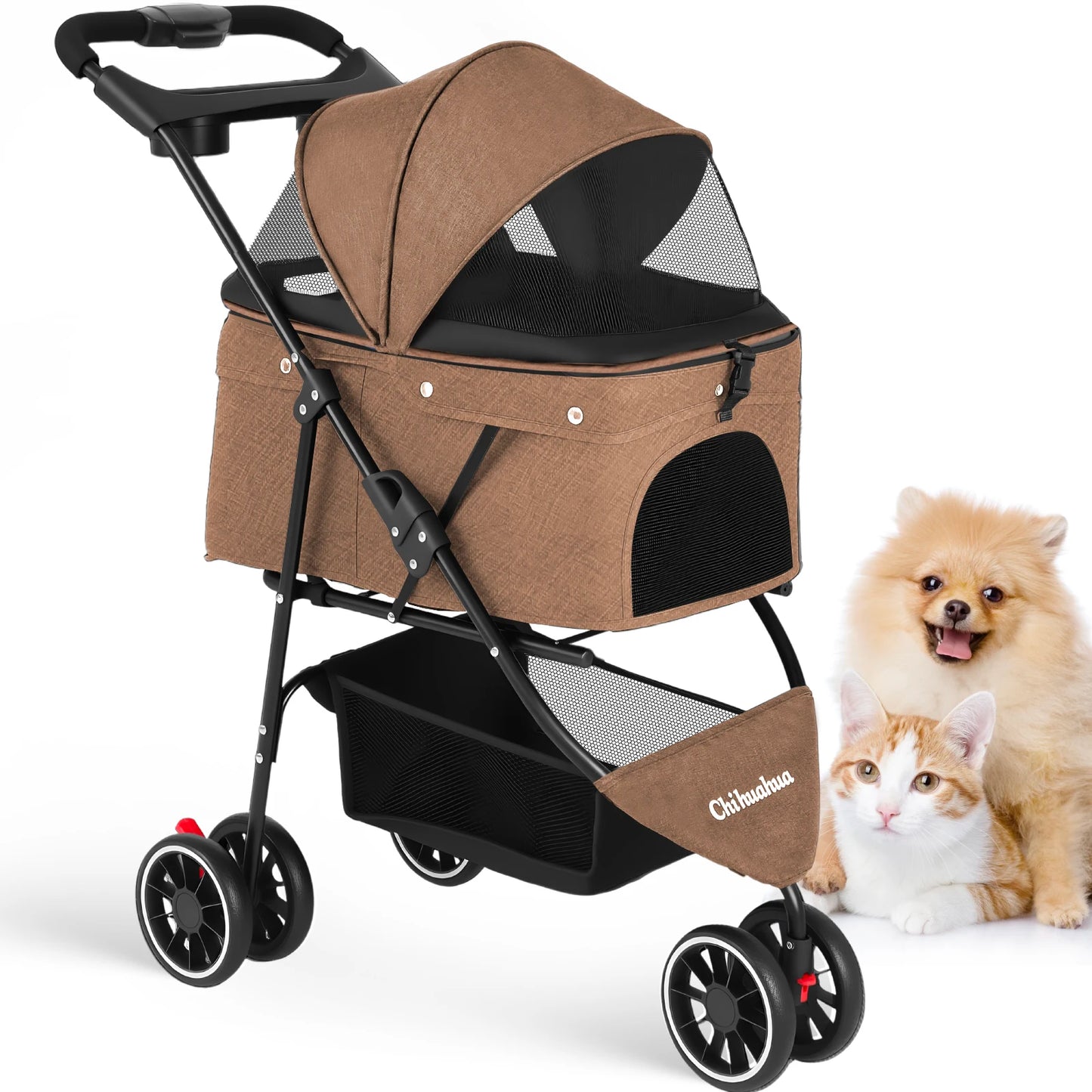 3 in 1 Pet Stroller with Removable Carrier Folding Stroller for Small/Medium Dogs and Cats Waterproof All-Terrain