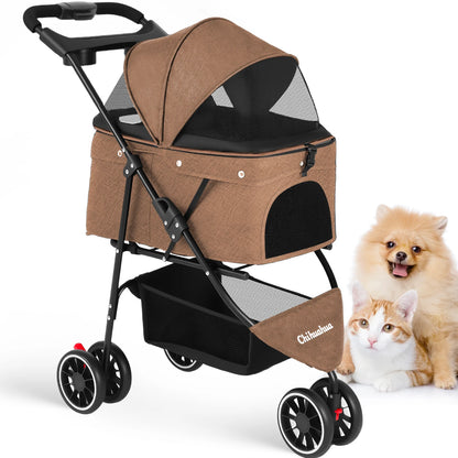 3 in 1 Pet Stroller with Removable Carrier Folding Stroller for Small/Medium Dogs and Cats Waterproof All-Terrain