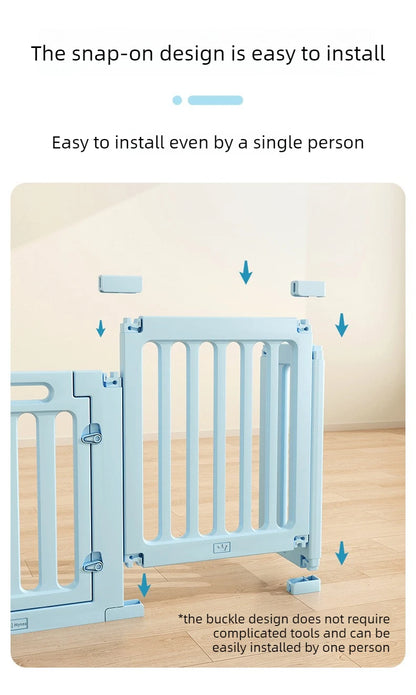 DIY Puppy Playpen Adjustable Plastic Dog Play Fence Safety Door Indoor Dogs Fences Portable Small Medium Dogs Pet Cage Enclosure