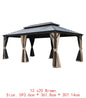 14x24 Hardtop Gazebo, Upgraded Metal Canopy with Drainage, Dual-Layer Galvanized Steel Roof, Includes Curtains & Netting,