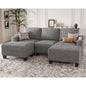 Small  Modular Sectional Couches  U Shaped Couch with Cup Holder Light Grey Couch