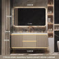 Luxury Bathroom Vanity Cabinets Set Modern Slate Single Double Basin Nordic Oak Storage Bathroom Drawer Slab Sink Mirror Cabinet