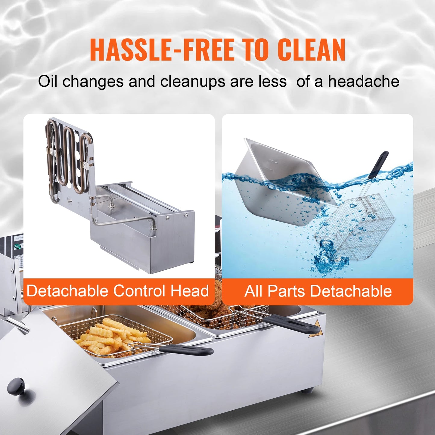 12L Electric Deep Fryer w/Dual Removable Tanks Commercial Countertop  Fryer for Chicken French Fries Frying Chips