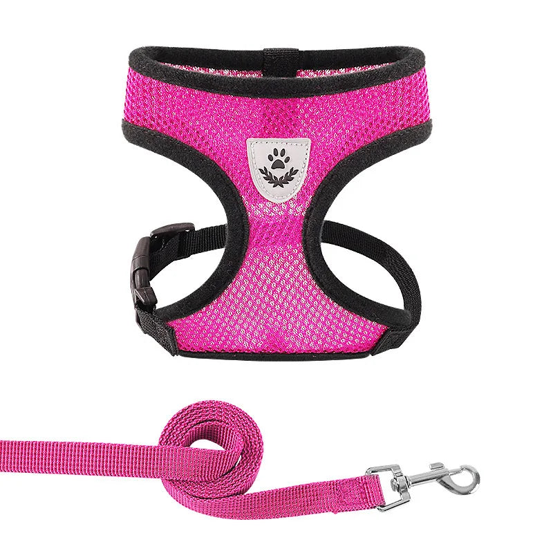 Summer Cat Dog Breathable Harness Adjustable Vest Polyester Mesh