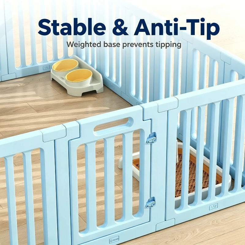 DIY Puppy Playpen Adjustable Plastic Dog Play Fence Safety Door Indoor Dogs Fences Portable Small Medium Dogs Pet Cage Enclosure