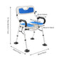 Heavy Duty Shower Chair U Shape Seat Foldable Shower Chair for Private Washing Elderly and Disabled Adjustable Height 72-79cm