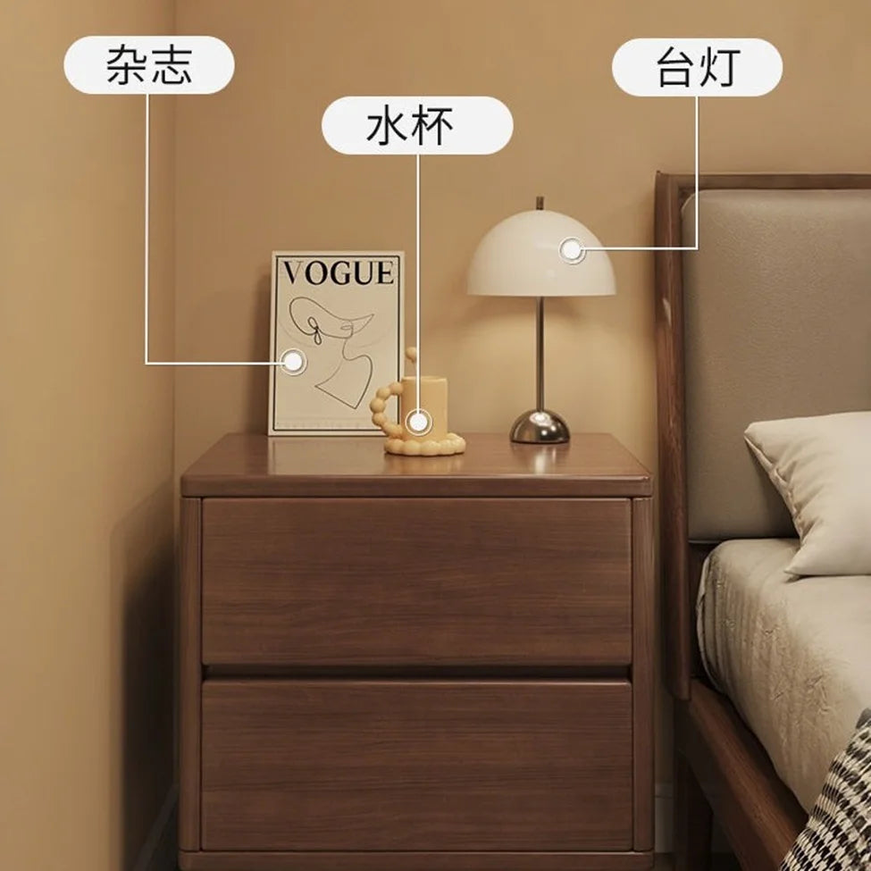 Solid wood bedside table simple Chinese Nordic home storage cabinet storage bedroom bedside floor storage cabinet