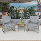 3-Piece Patio Furniture Set, 2wickerOutdoor Rocking Chairs with Rattan Coffee Table