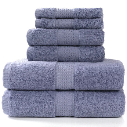6PCS / 3PCS Cotton Towel Set Luxury Lace Embroidered Bath Towel Face Towel Hand Towel Washcloths Quick Dry Terry Towels 17Colors