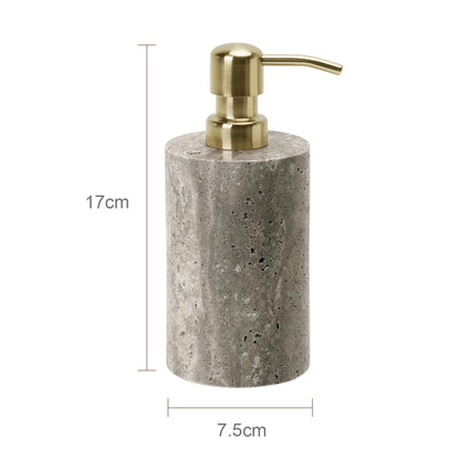 Grigio Travertino Bathroom Accessories Sets Vintage Marble Soap Holder Soap Dispenser Vanity Tray Bathroom Set