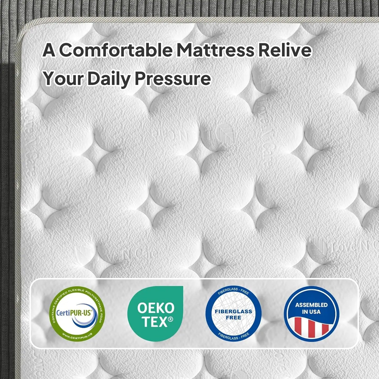 14'' Full/King/Queen Size Mattress, Luxury Hybrid Mattress, Gel Memory Foam & Pocket Springs, Manufactured in USA