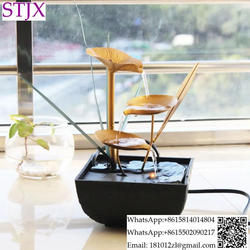 Feng Shui Wheel Circulation Flowing Water Generates Wealth Ornament  Desktop Creative Small Fountain Humidifier Decoration Gift