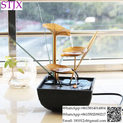 Feng Shui Wheel Circulation Flowing Water Generates Wealth Ornament  Desktop Creative Small Fountain Humidifier Decoration Gift