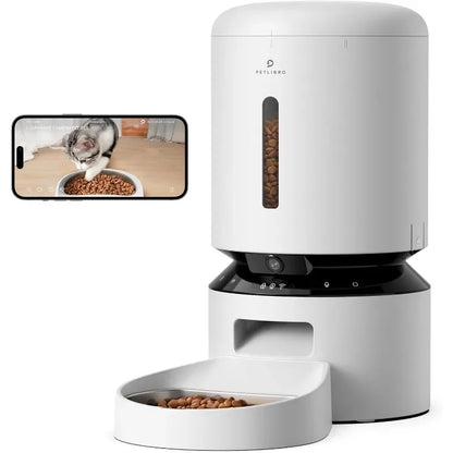 PETLIBRO Automatic Cat Feeder with Camera, 1080P HD Video with Night Vision, 5G WiFi Pet Feeder with 2-Way Audio, Low Food &