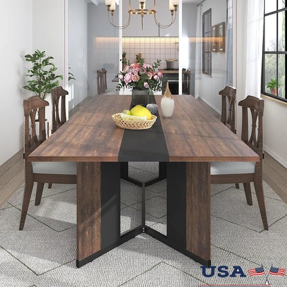 Large Rectangular Dining Table Waterproof Top Adjust Modern Kitchen Table Family Gatherings Coffee Office Display Game