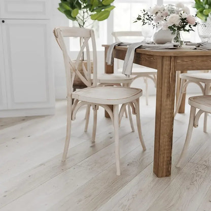 Rustic Solid Wood Dining Table with Square Legs Farmhouse Style Seats 4 Strong Pine Kitchen Table Indoor Furniture 46"x30