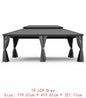 14x24 Hardtop Gazebo, Upgraded Metal Canopy with Drainage, Dual-Layer Galvanized Steel Roof, Includes Curtains & Netting,