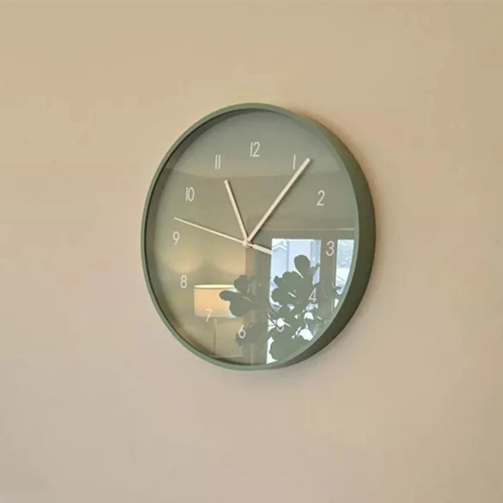 12" Wall Clock Battery Operated,Decorative Non-Ticking Silent Analog Wall Clock for Bathroom Kitchen Bedroom Living Room,Green