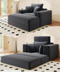 Chaise Lounge Chair Indoor, Fluffy Corduroy Upholstered Boneless Couch, Convertible Sleeper Sofa Bed