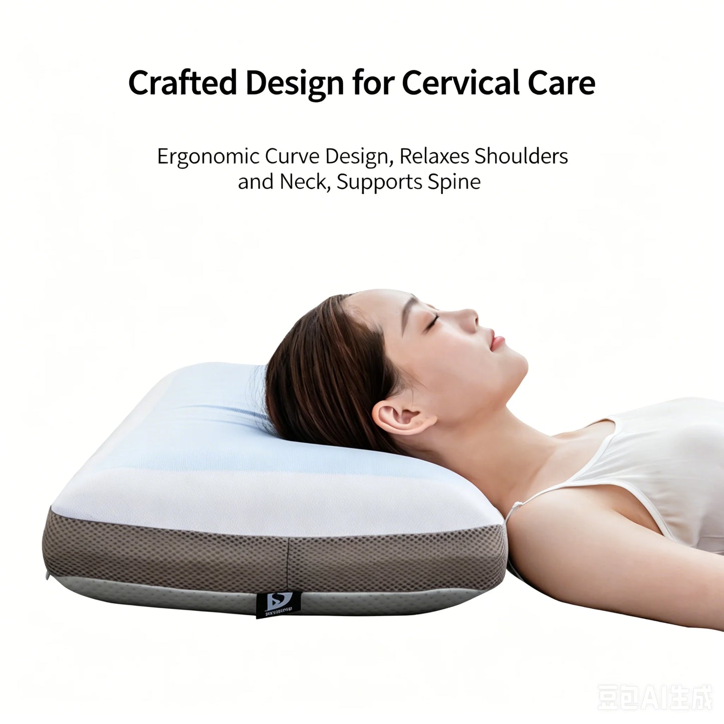 Cooling Gel Memory Foam Contour Pillow, Wave Cervical Support Orthopedic Bed Pillow for Neck Pain, Summer Breathable Sleeping Pi