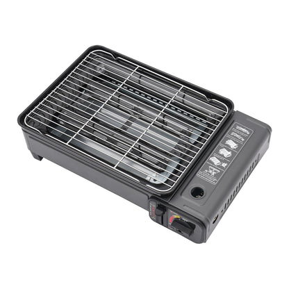 Portable Butane Camping Stove with Storage Box, Overpressure Protection & Adjustable Precise Heat Control for Outdoor Cooking