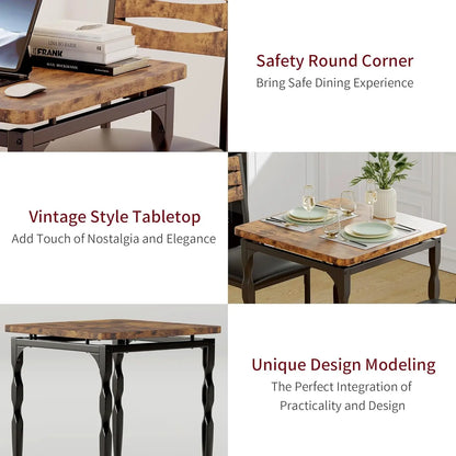 Dining Table Set for 2, Dining Table and Chairs Set of 2, 3 Piece Dining Table Set for Small Spaces, Kitchen, Apartment
