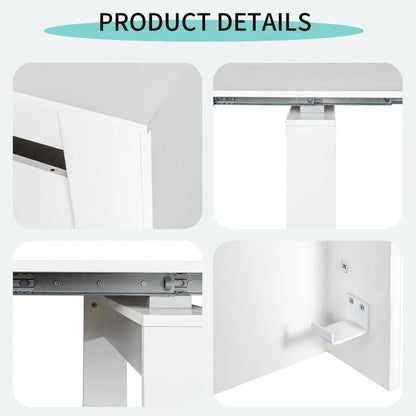 118" Dining Table with Storage for 6-10 People, Expandable Dining Table for  Multifunctional Extendable