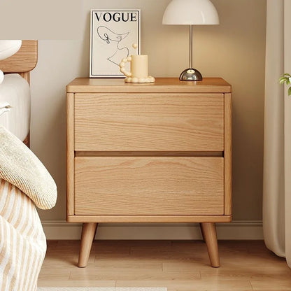 Solid wood bedside table simple Chinese Nordic home storage cabinet storage bedroom bedside floor storage cabinet