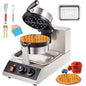 Electric Waffle Maker Stainless Steel Round Waffle Iron Non-Stick Waffle Baker Machine Teflon-Coated Baking Pans