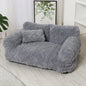Plush Pet Sofa Bed - Extra Thick Winter Warmth Large Detachable Washable Dog Cat Cover Pet Sofa