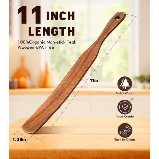 Reach the bottom of the jar, natural high moisture proof teak, kitchen tools, non-stick cookware wooden kitchen utensils