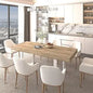 Extendable Dining Room Table for 6 8 10, 78.74" Modern Farmhouse Wooden Long Large Rectangular Expanding Conference Kitchen Tabl