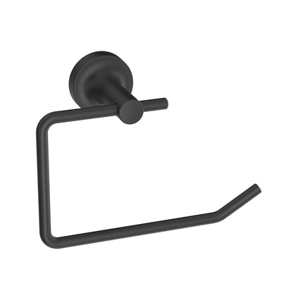 4-Piece Matte Black Bathroom Hardware Set Towel Bar Toilet Paper Holder Towel Ring Robe Hooks
