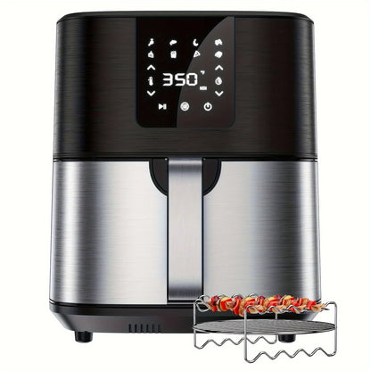 Large Air Fryer, 1500W 7QT AirFryer Cooker, Adjustable Temperature 100-400°F, 8 Presets Menu, Digital Touch Screen, Nons
