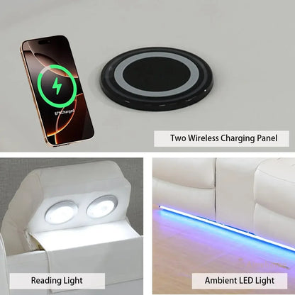 Hot salesLiving Room Furniture Reclining Sectional Sofa, Living Room Power Recliner Adjustable Sofa, Loveseat Chair with Storage