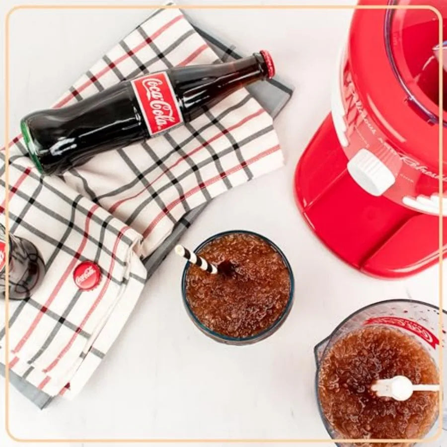 Nostalgia Coca-Cola Fren Drink Maker and Machine for Home - -Ounce Slushy Maker with Stainless Steel Flow Spout - Easy to Clean