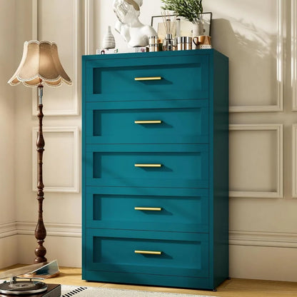 5-DrawerTall Metal Dresser for Bedroom