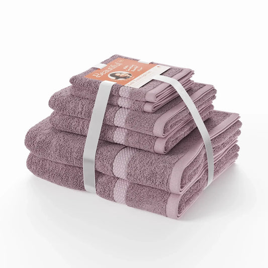Dobby 6pk Towel Set, Contains 2 Bath, 2 Hand, 2 Wash - Rose Pink by Drew Barrymore