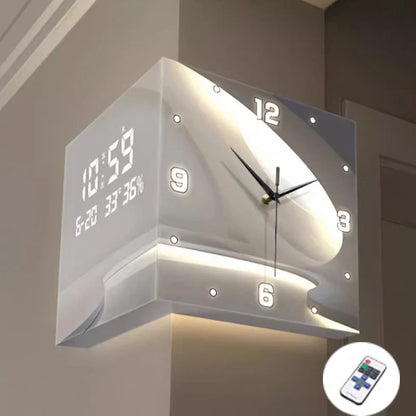 Living Room Corner Wall Mounted Clocks Double Sided Needle Digital Wall Clocks Acrylic Modern Design Clock Luxury Home Decor