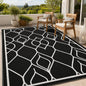 5x8 FT Indoor Outdoor Rug Waterproof Reversible Plastic Straw Patio Mat 340GSM PP Foldable Quick Dry UV Resistant Easy Clean Rug for Patio Deck RV Camping