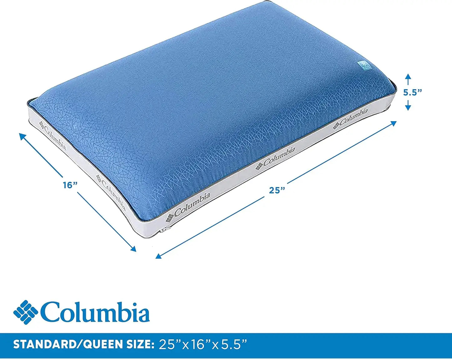Cooling Gel Memory Foam Pillow - Breathable, Supportive with Removable Washable Cover for Queen Size