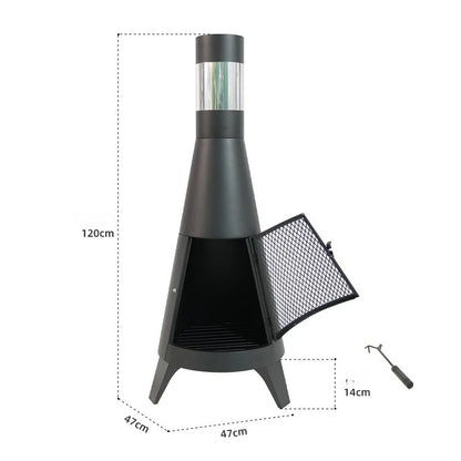 Large Capacity Wood Stove Outdoor Heater with Chimney Stainless Heating Gear Patio Heater Bonfire Aquecedor Lareira