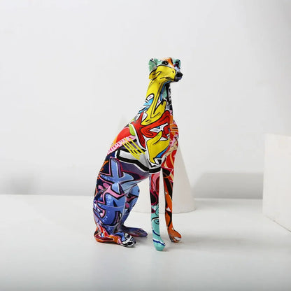Modern Creative Painted Colorful Greyhound Doberman Decoration