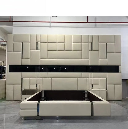 Italian Luxury Bed Manufacturer Customization Luxury Bed Room Set Headboard Headboard Upholstered Cama De Casal Furniture Home