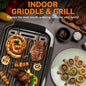Baker's Friend Electric Indoor Griddle And Grill 2-in-1 Griddle Plate with Removable Indoor Grill Plate for Versatile Cooking