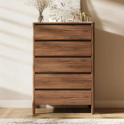 Tall Wooden Storage Cabinet with Hidden Handles, Ideal for Bedroom, Living Room, or Hallway, 45.7 Height