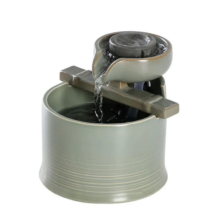 Lucky water decorations, small household fountains, living room, office desktop, running water supply money decoration